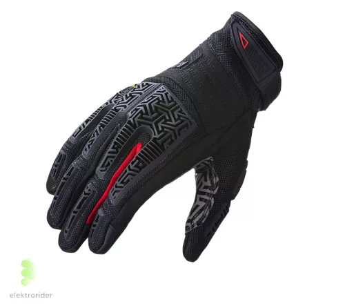 Fekete - piros motoros kesztyű - L